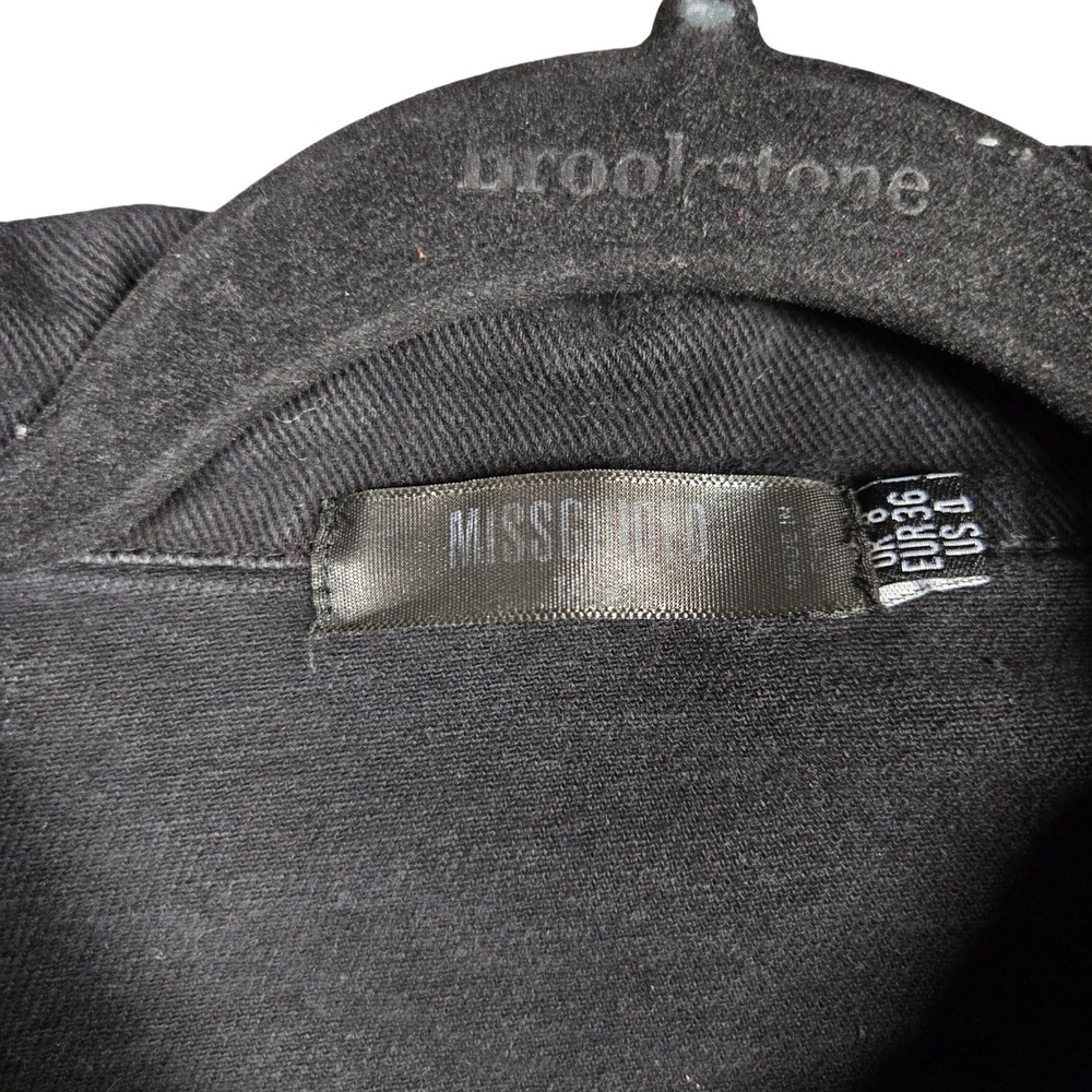 Missguided Womens Cropped Denim Jacket Washed Black Button Front Size US 4 - Picture 3 of 4
